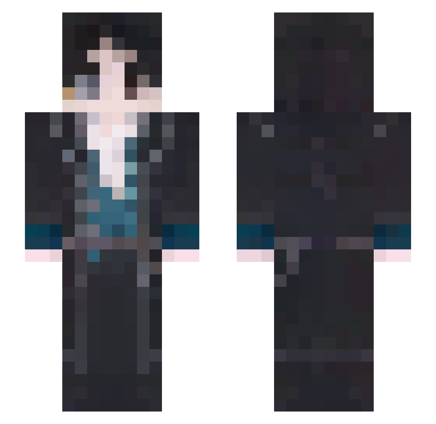 Walorianis Minecraft skin, front and back view