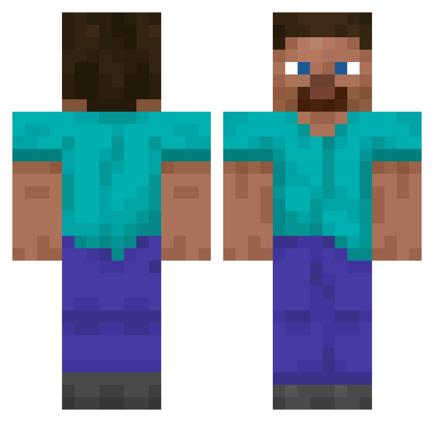 FelixStal13 Minecraft skin, front and back view