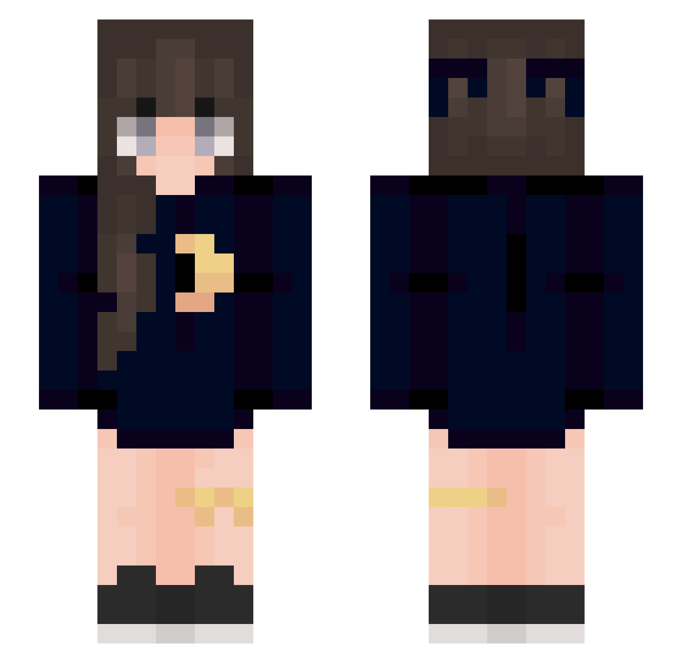 Xx_Midn1ght_xX Minecraft skin, front and back view