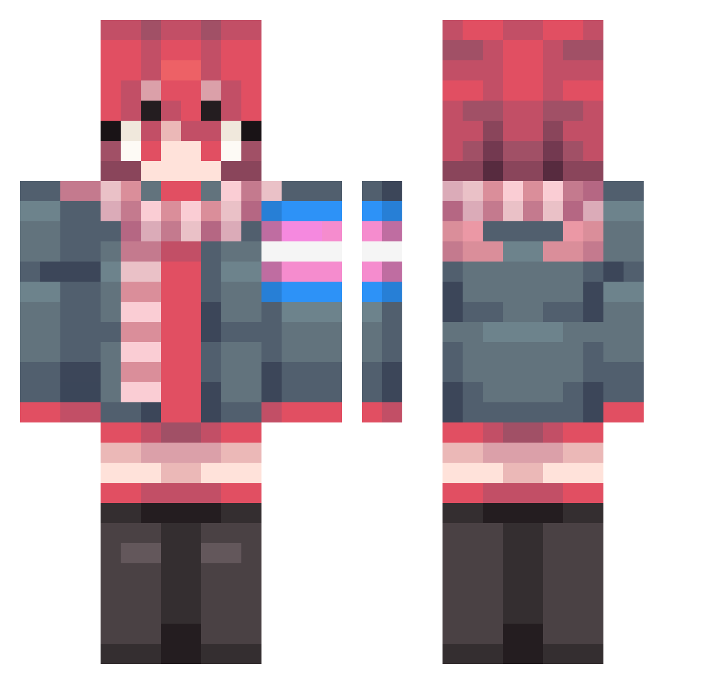 GatoAM Minecraft skin, front and back view
