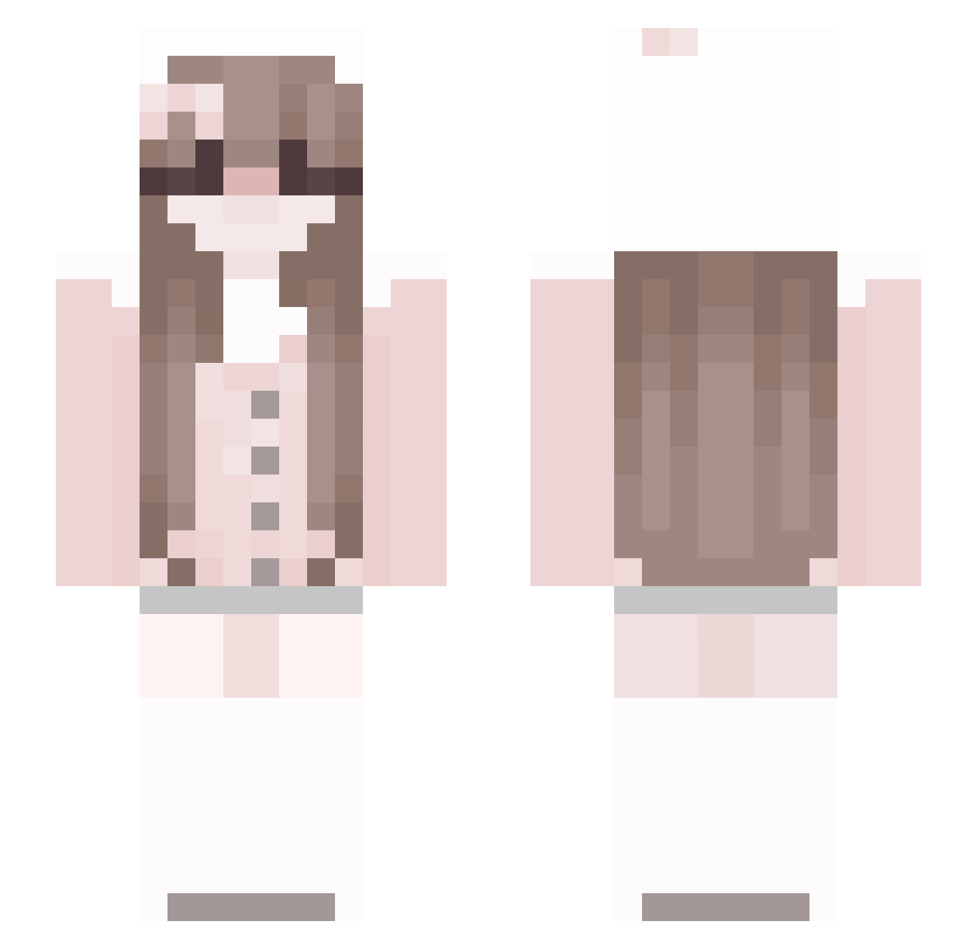 ushiyou Minecraft skin, front and back view