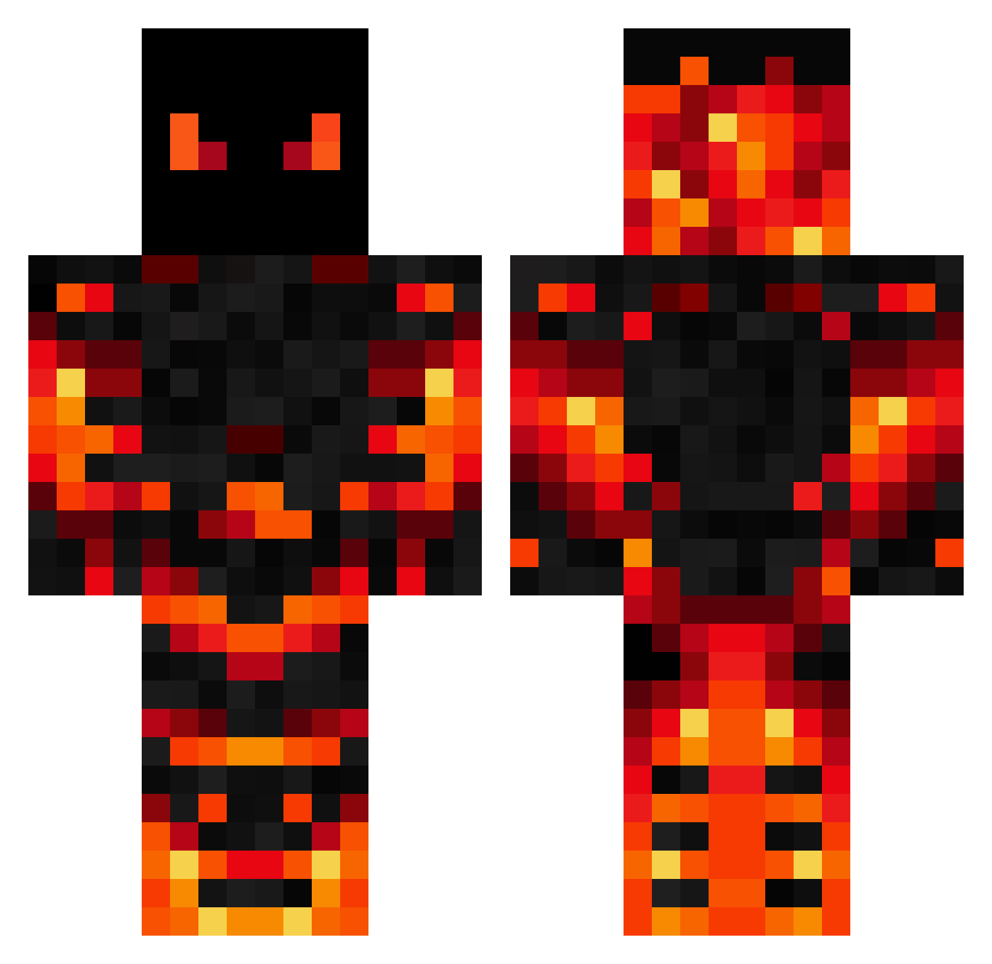 IzzyCommander Minecraft skin, front and back view