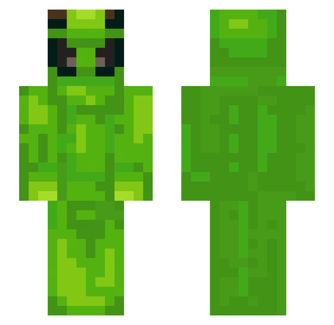 qhrf Minecraft skin, front and back view