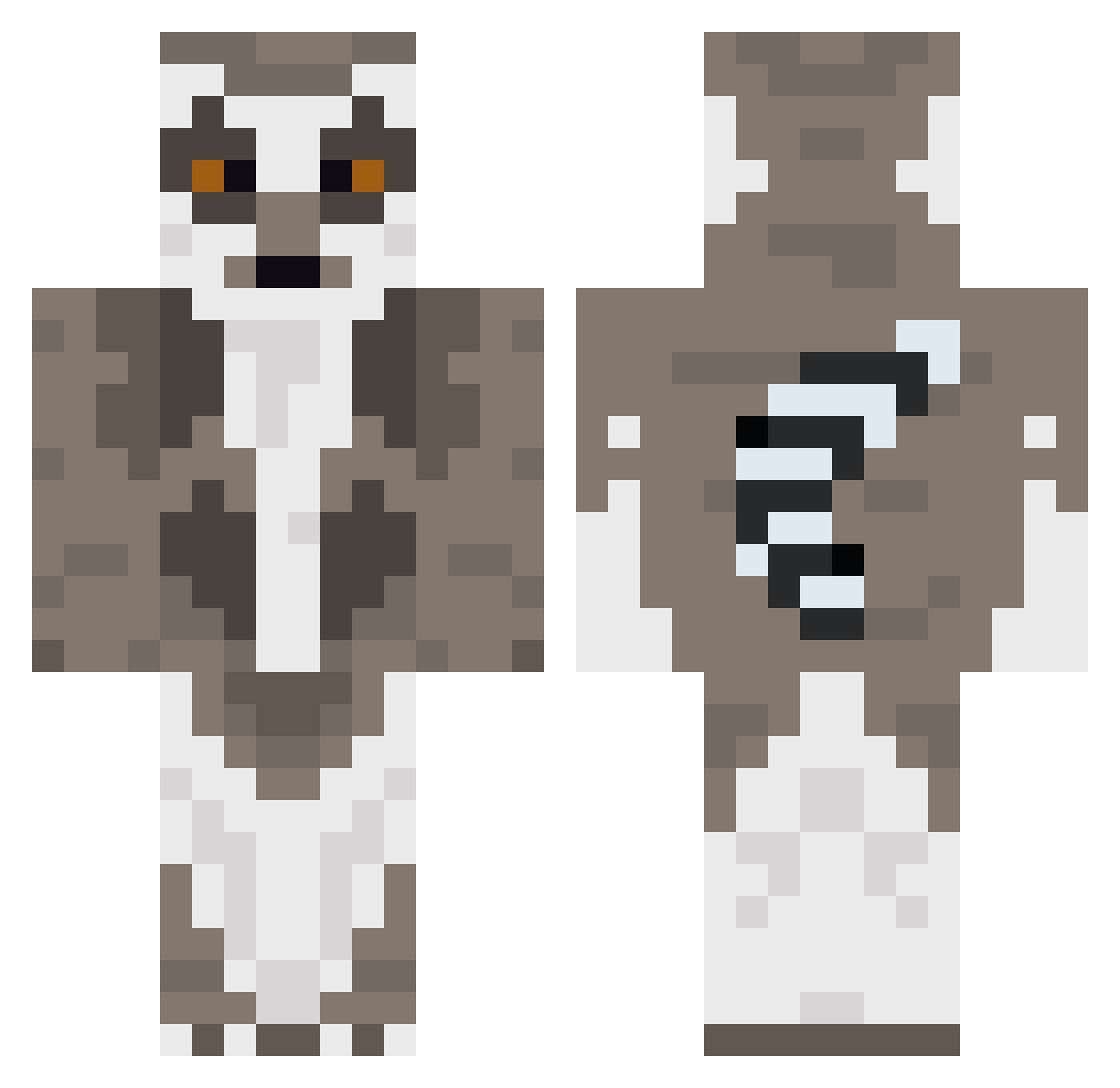 Thaisen Minecraft skin, front and back view