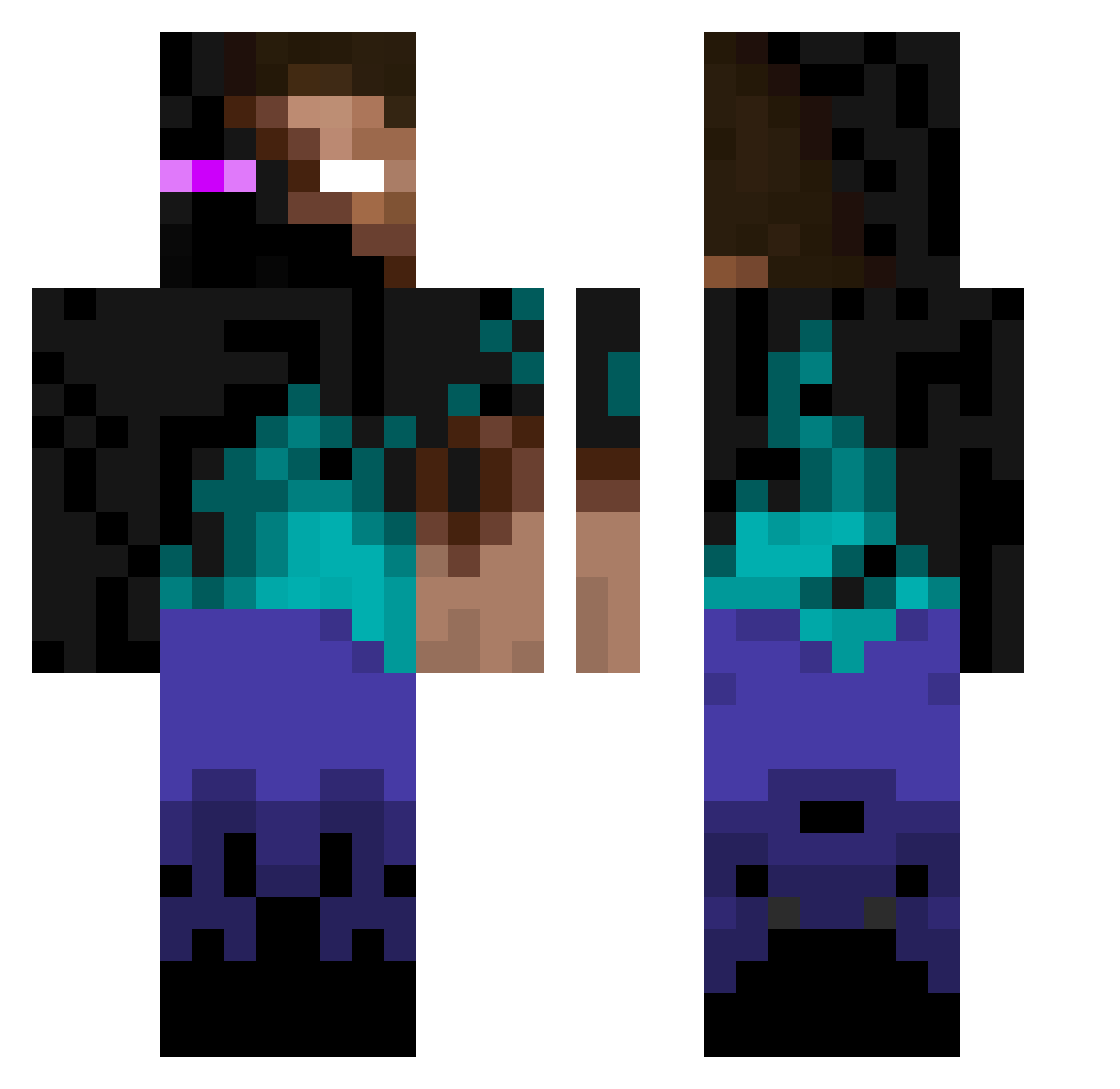 PabloiMolina Minecraft skin, front and back view