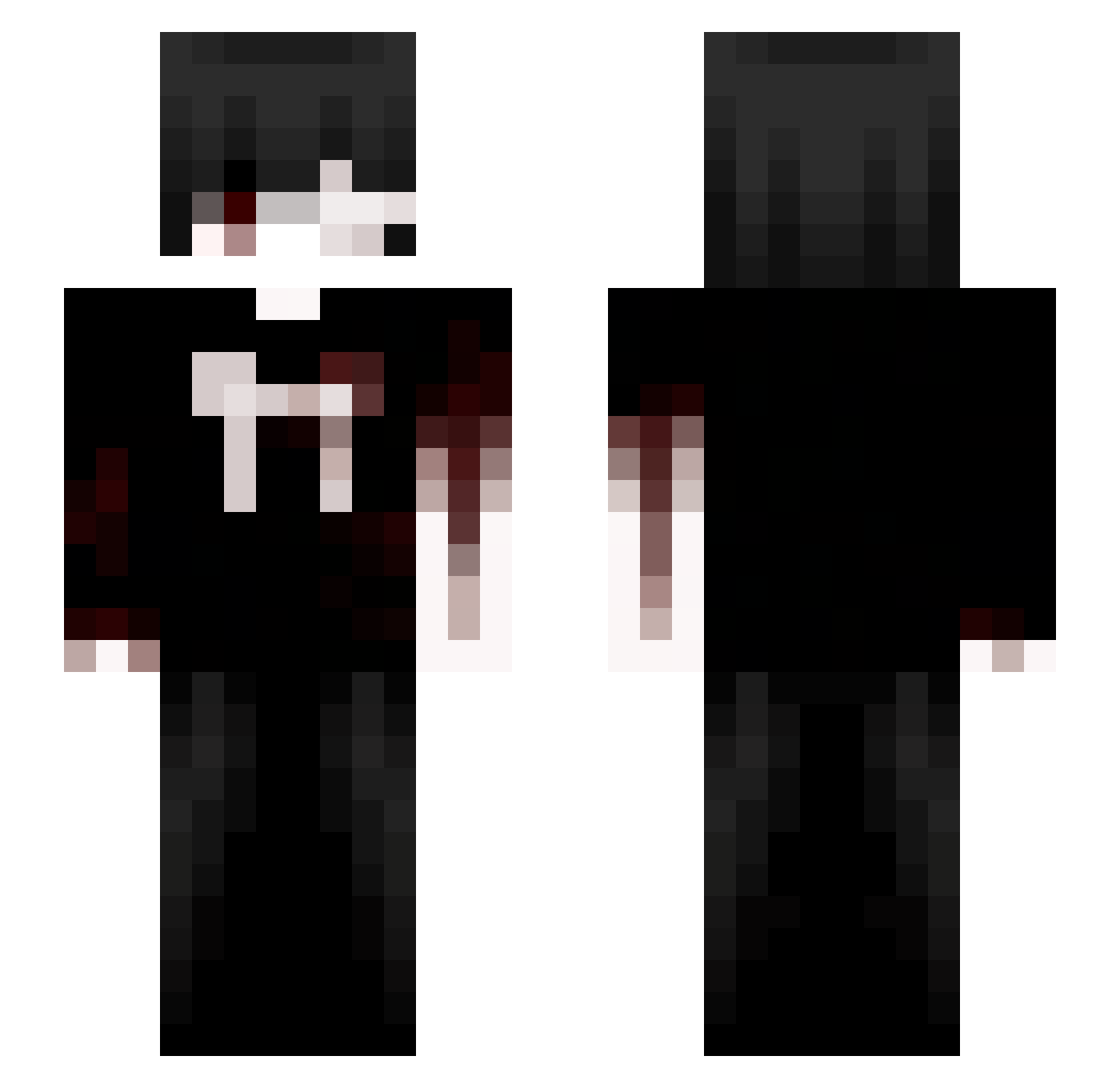 TheBlackPoison Minecraft skin, front and back view