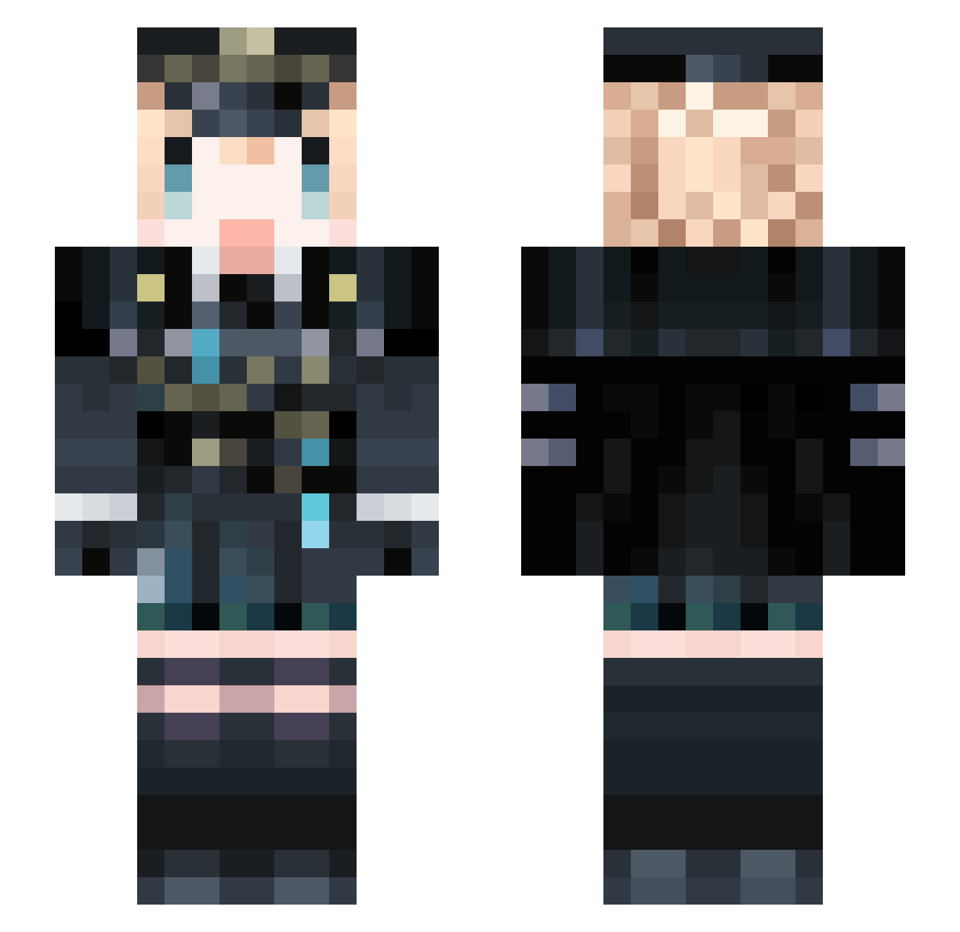 Alicnan Minecraft skin, front and back view