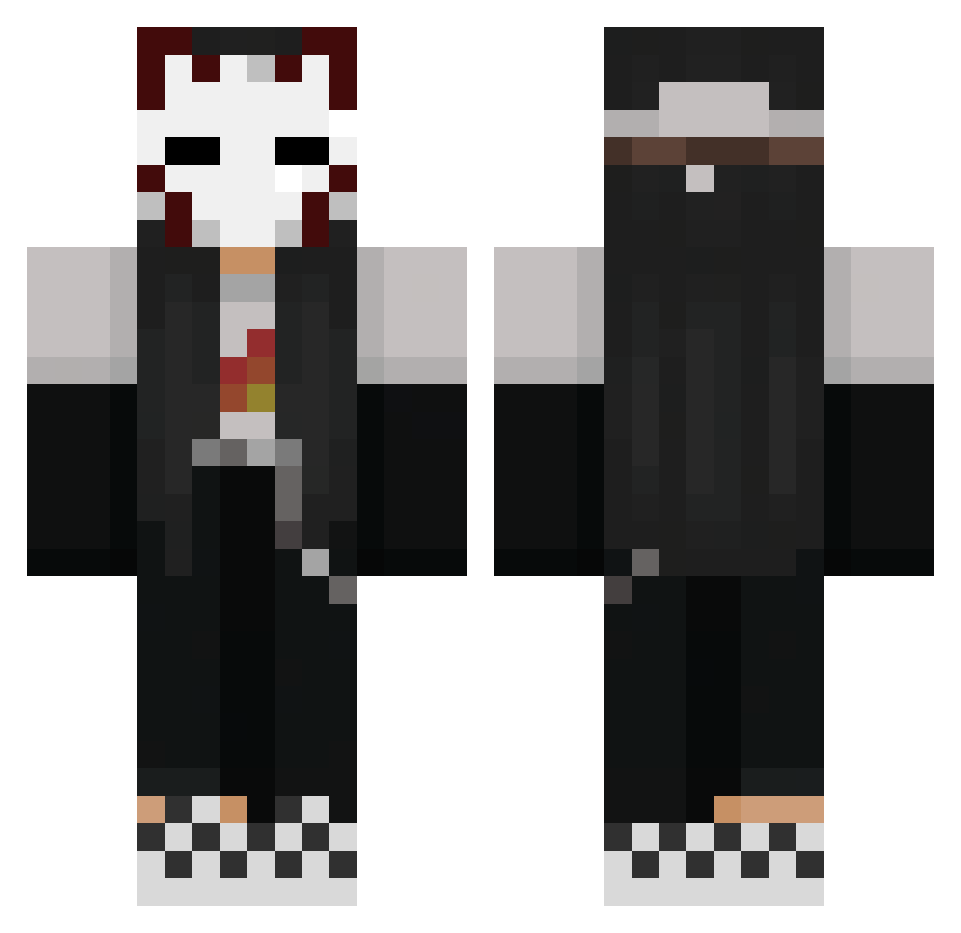 Moooooonen Minecraft skin, front and back view