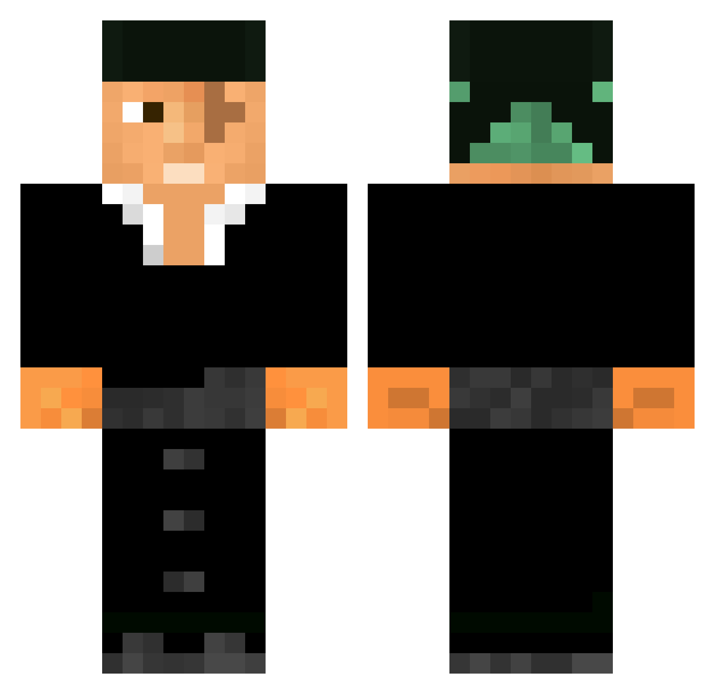 redf0x Minecraft skin, front and back view