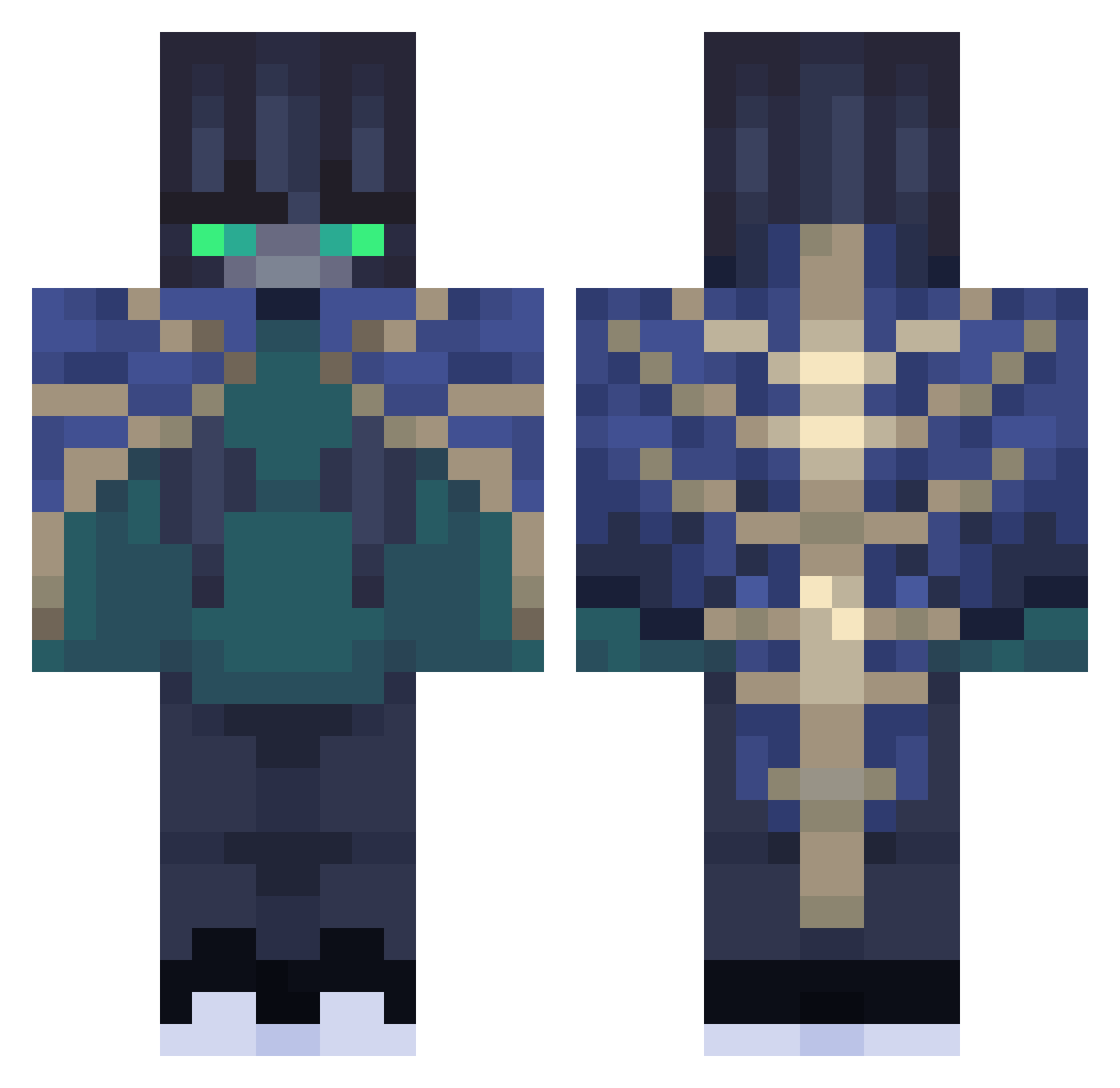 lMuushl Minecraft skin, front and back view