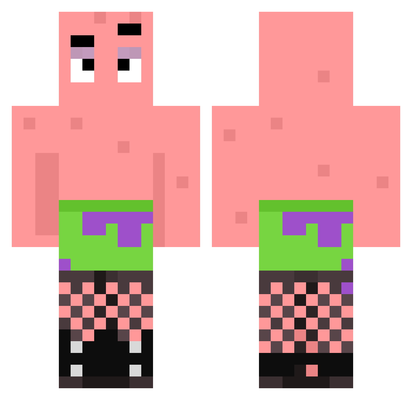 JellyRaindrops Minecraft skin, front and back view
