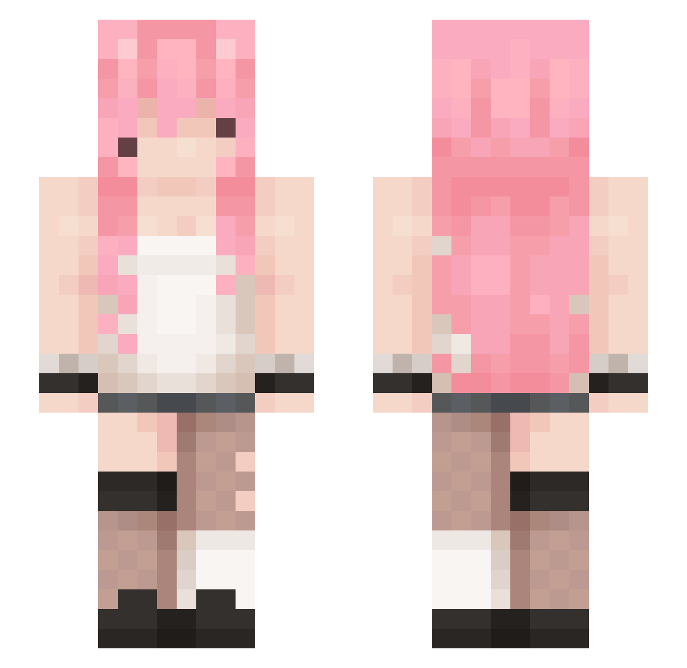 Kitty_Lm Minecraft skin, front and back view