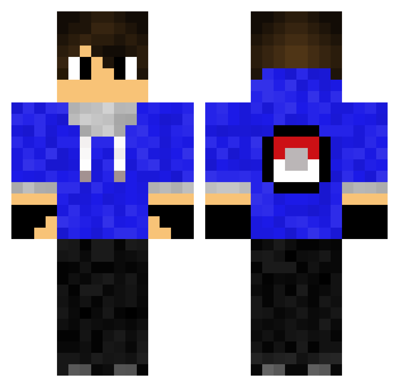 knaller25 Minecraft skin, front and back view