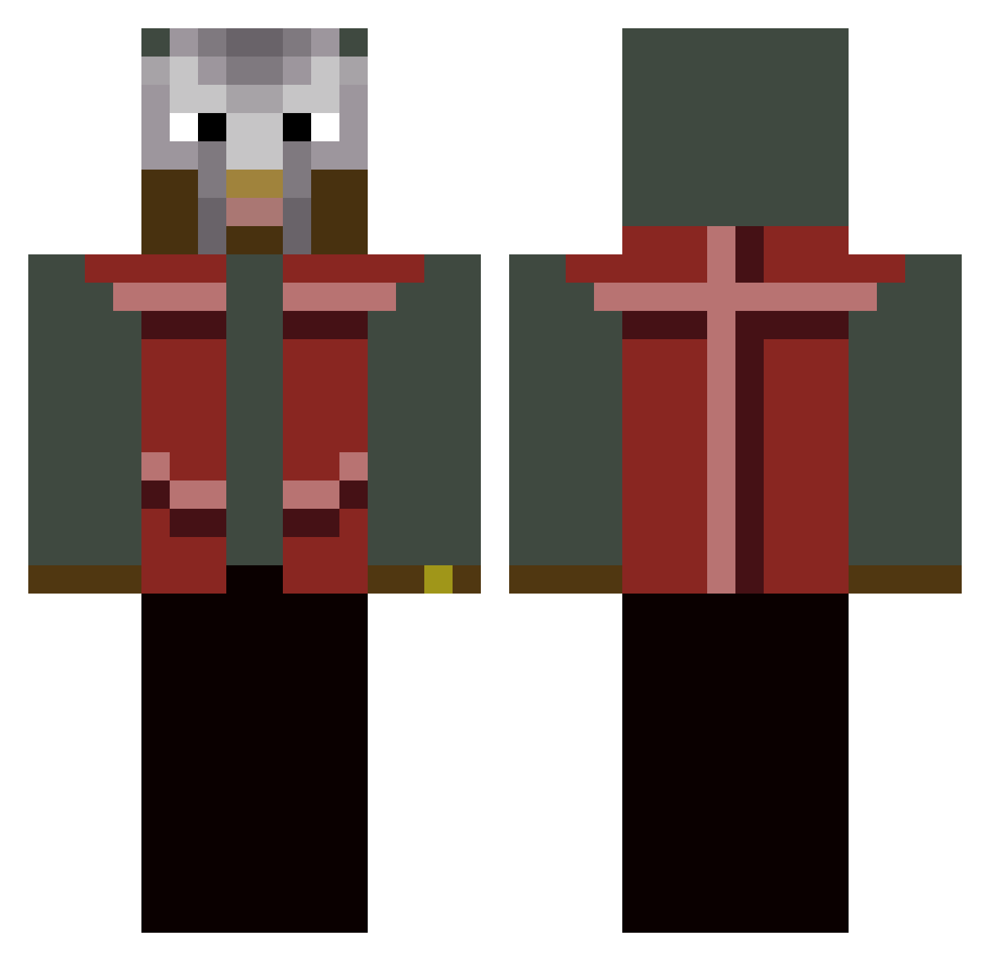 cutess Minecraft skin, front and back view