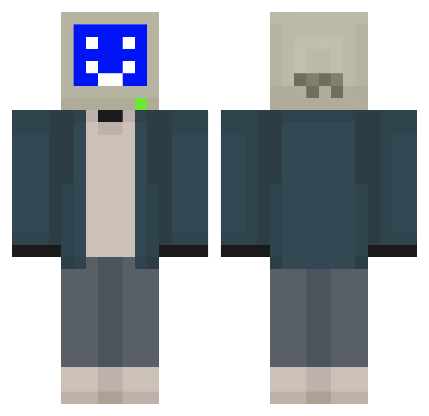 prismatic_plasma Minecraft skin, front and back view