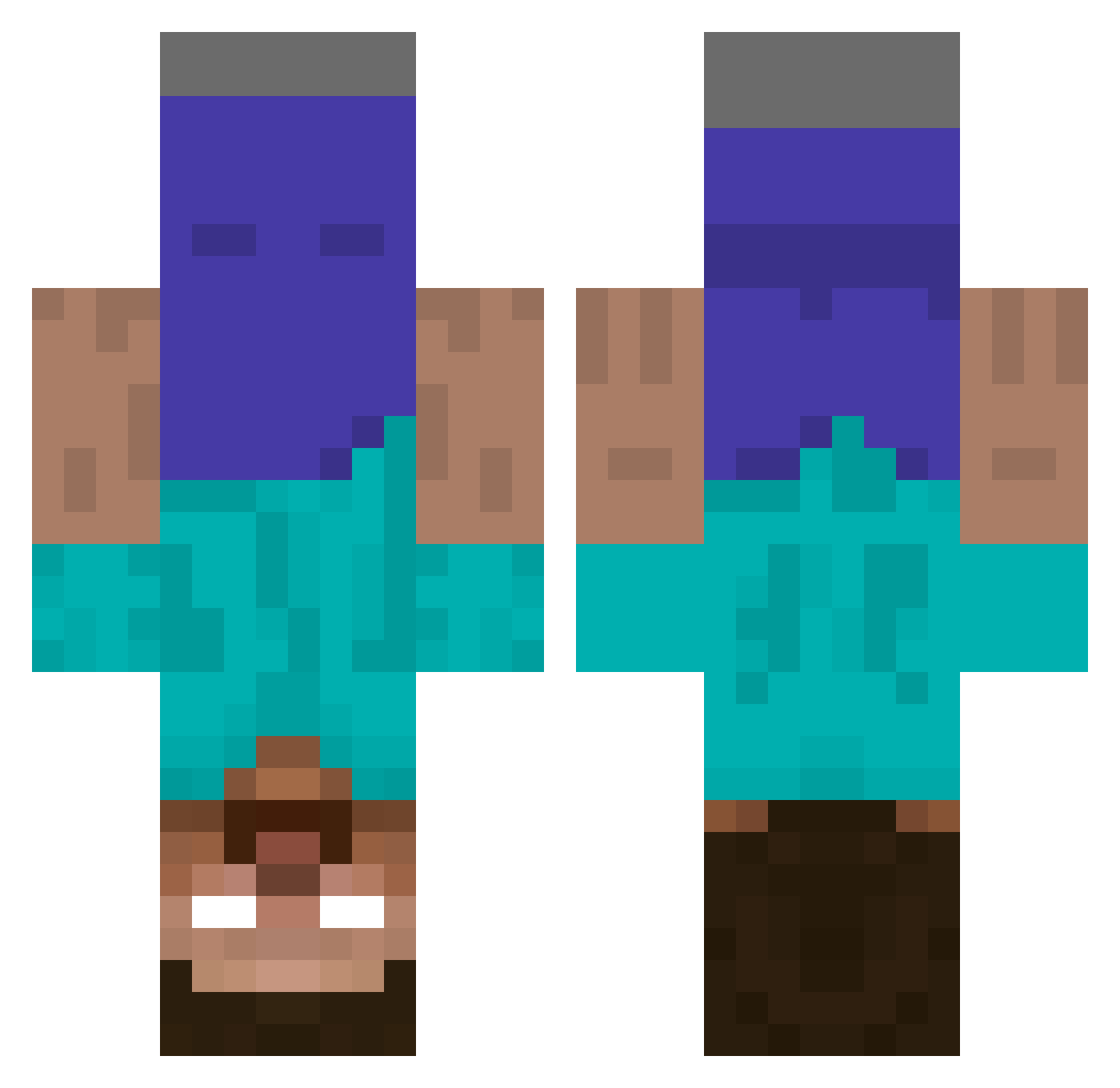 Seven Minecraft skin, front and back view