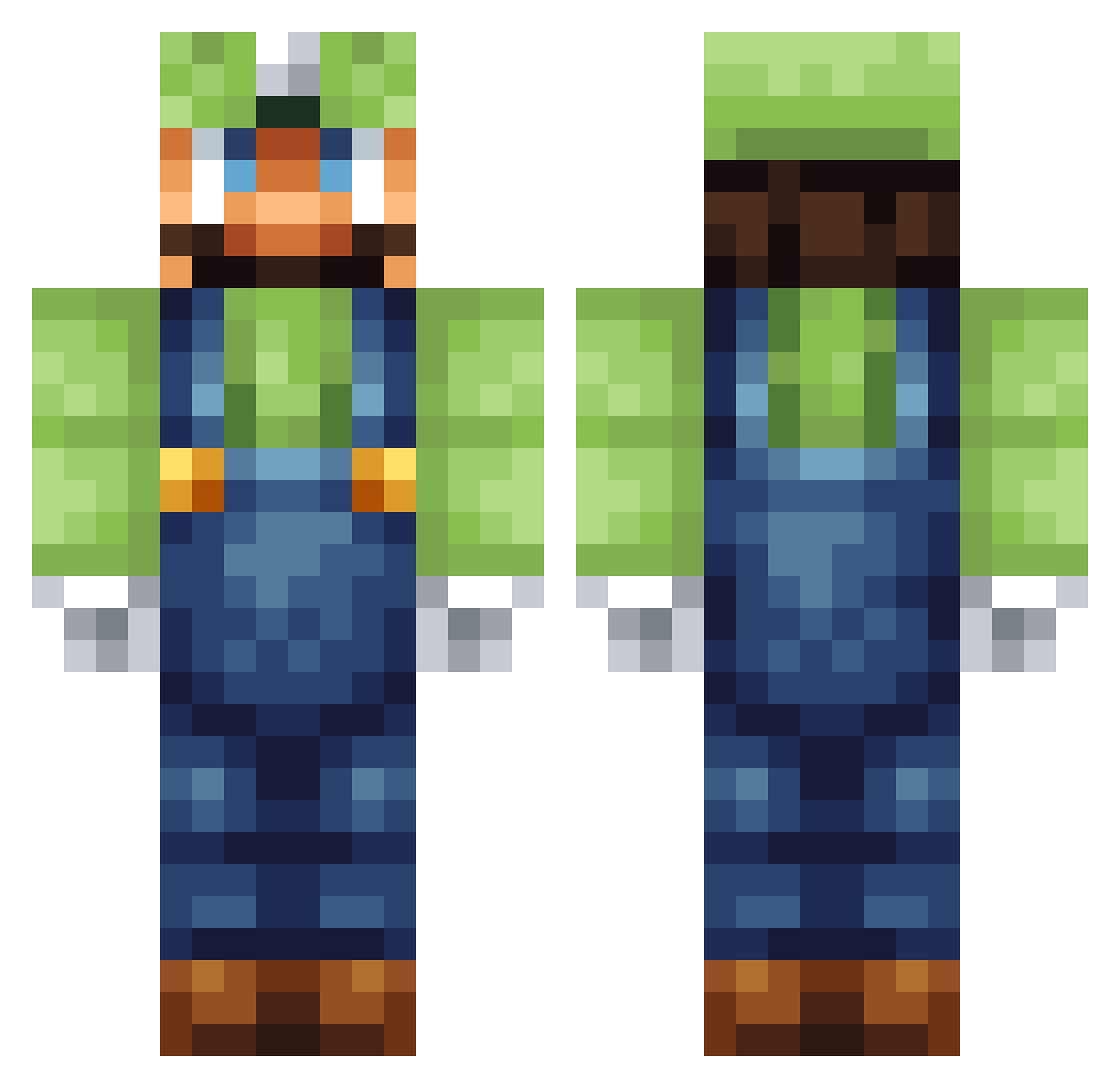 LUIGI9385 Minecraft skin, front and back view