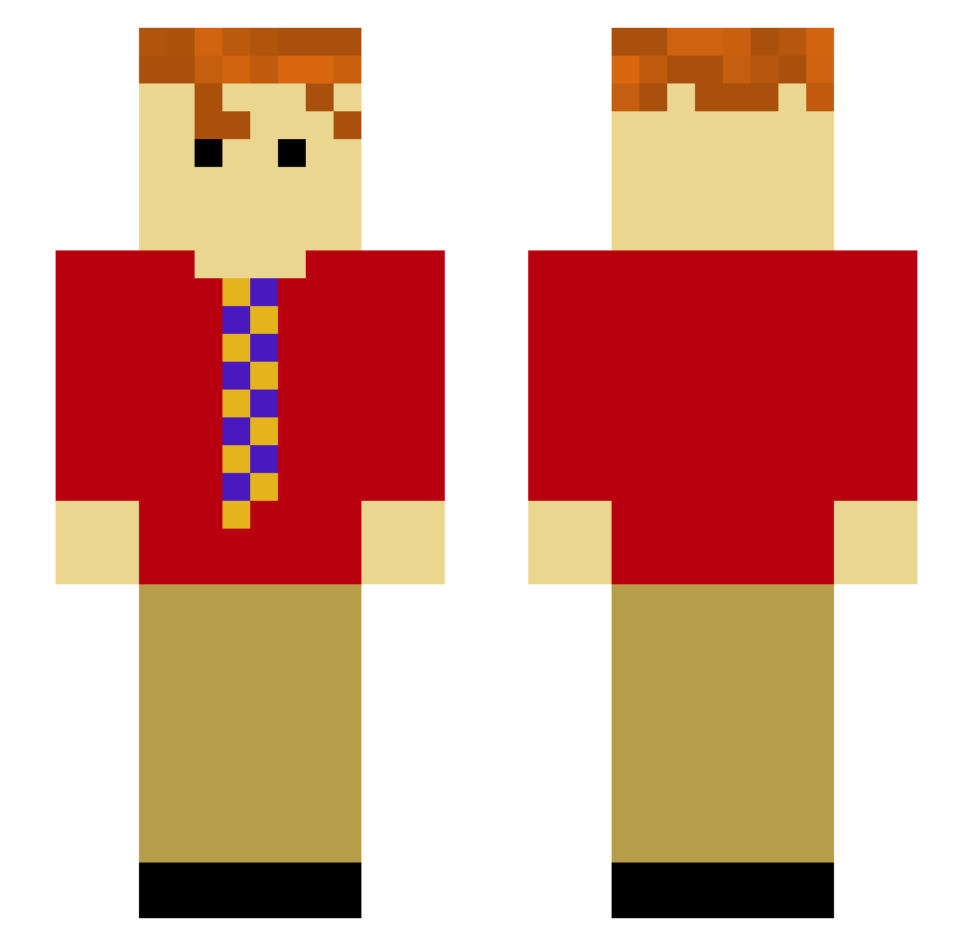 dutchCrab Minecraft skin, front and back view