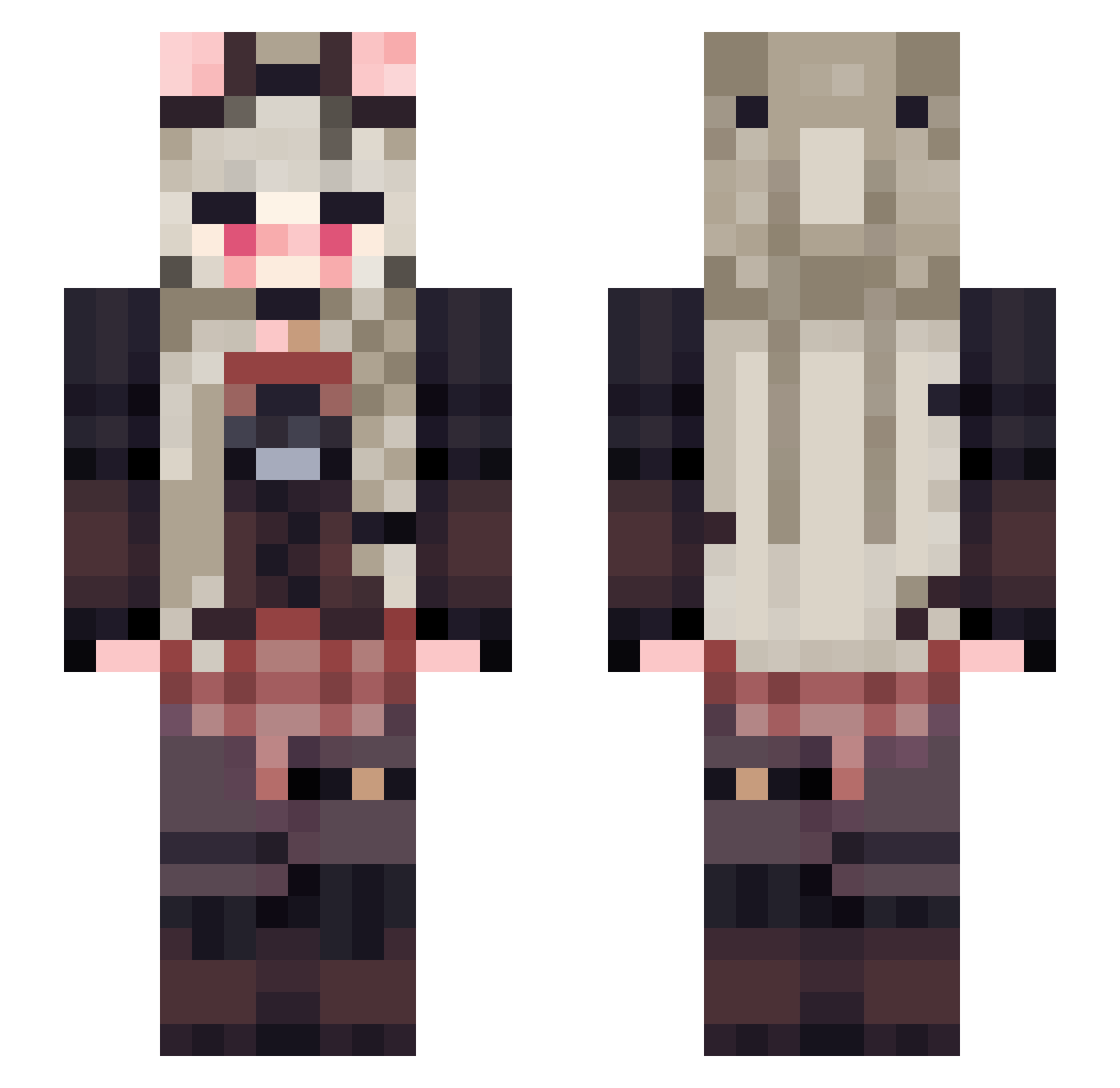 WhtUser Minecraft skin, front and back view
