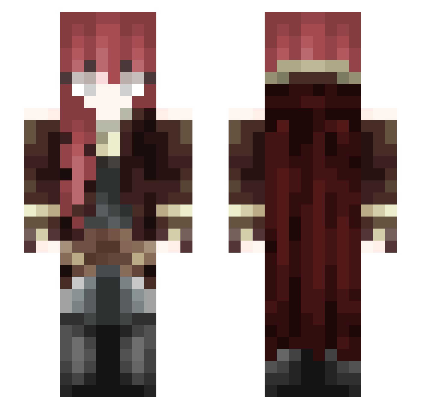 Soproxi Minecraft skin, front and back view