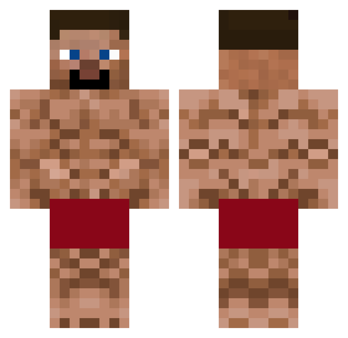 Elliott400 Minecraft skin, front and back view