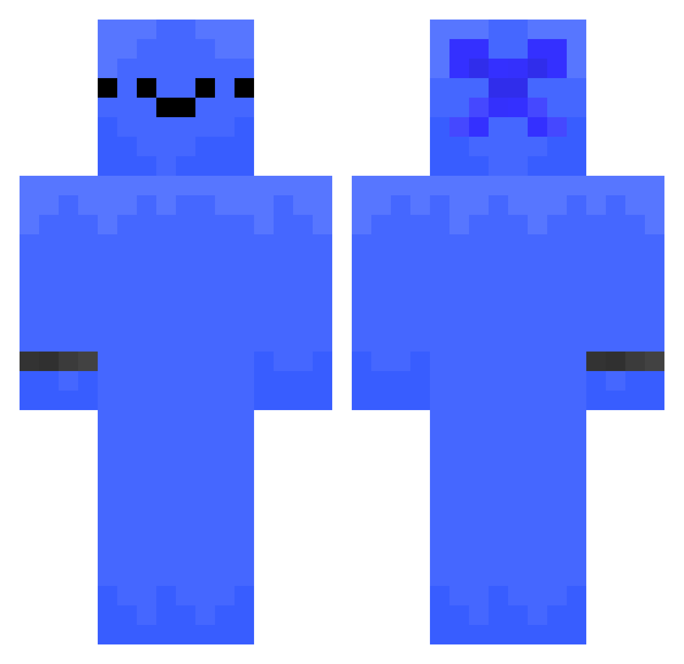 C0loR_Blu3 Minecraft skin, front and back view