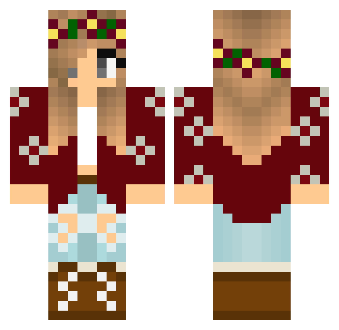 VividGalaxy Minecraft skin, front and back view
