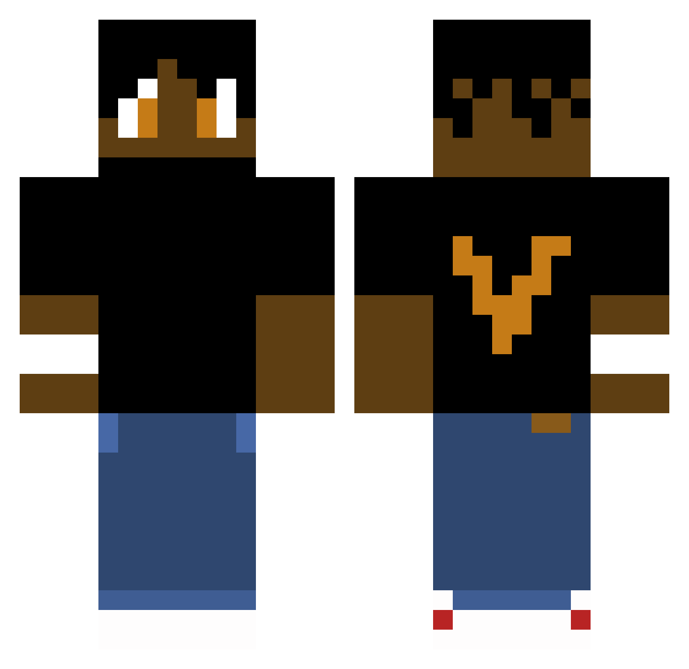 Lye_Tsu Minecraft skin, front and back view