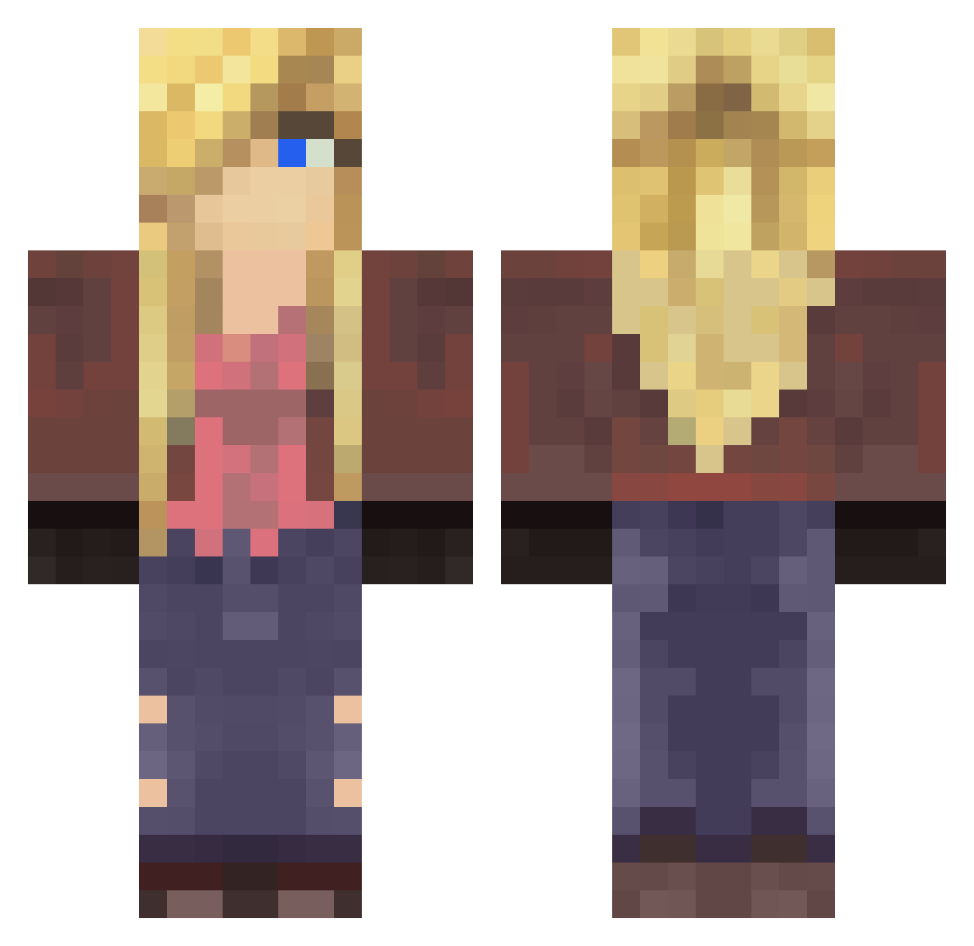 Sunflower2003 Minecraft skin, front and back view