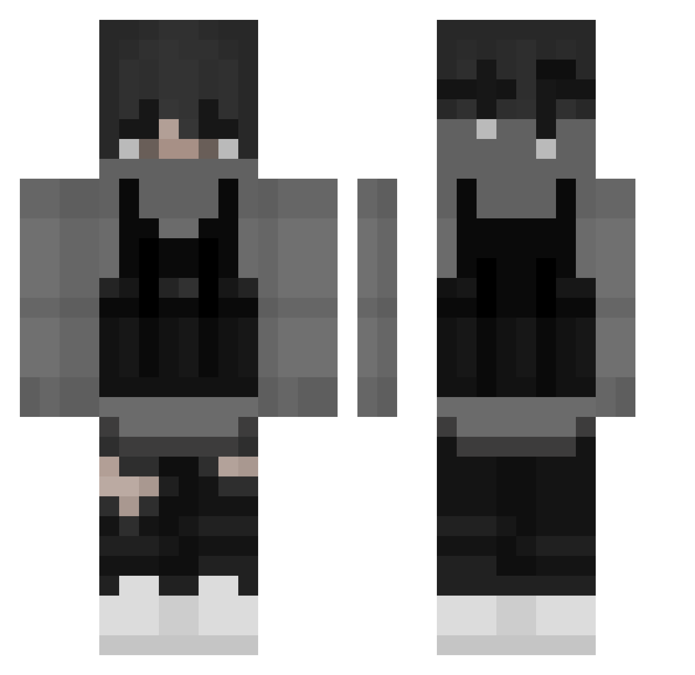 UnderA_IControl Minecraft skin, front and back view