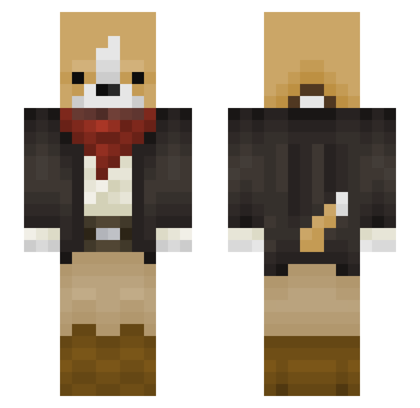 DocgaMC Minecraft skin, front and back view