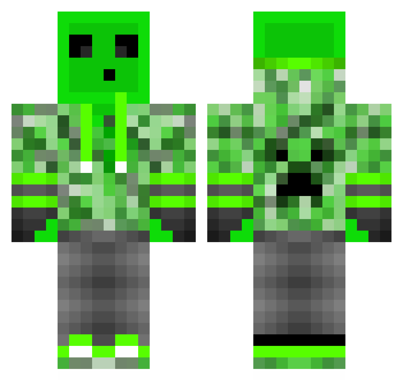 oFame Minecraft skin, front and back view