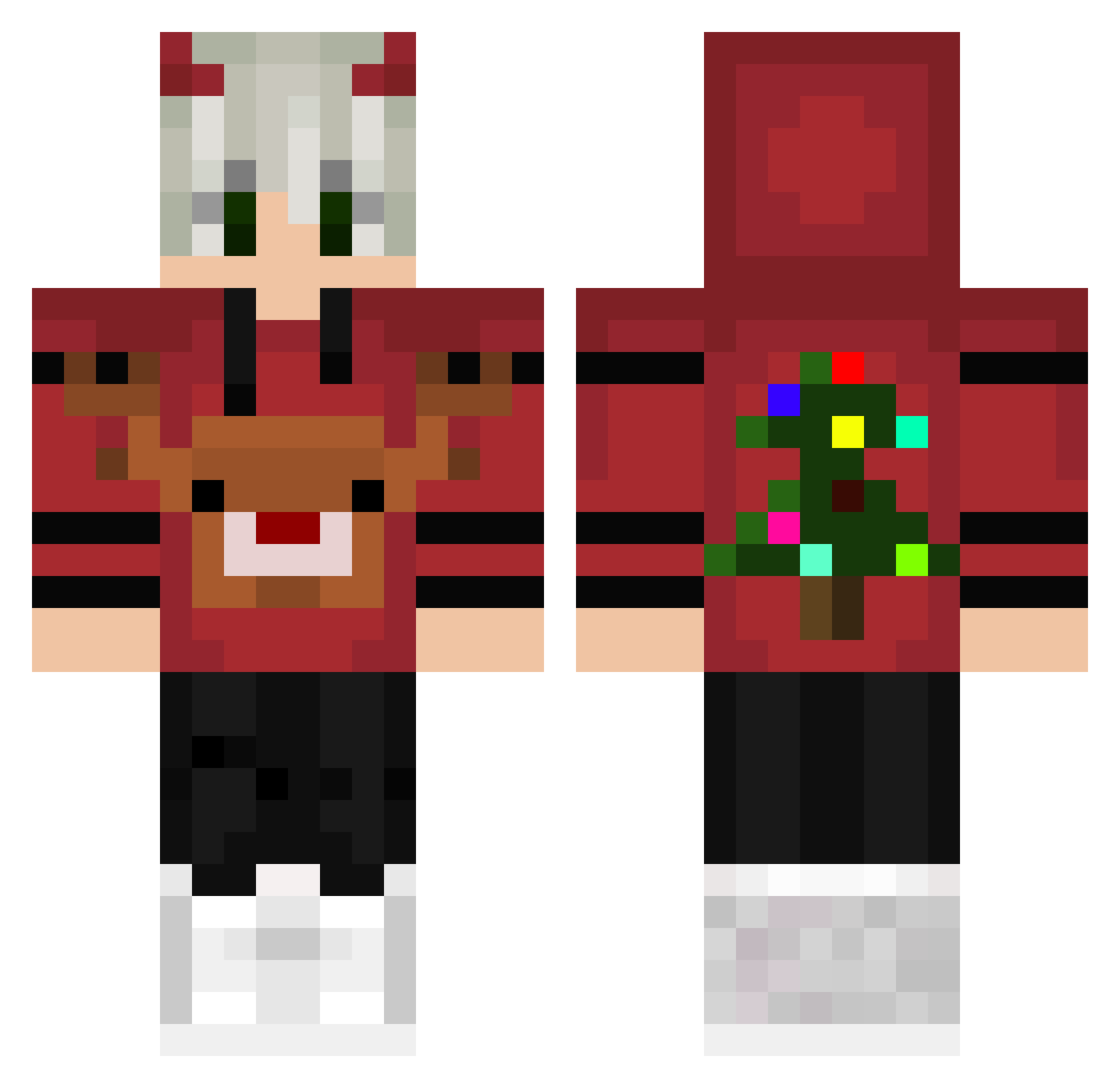 Tintin291 Minecraft skin, front and back view