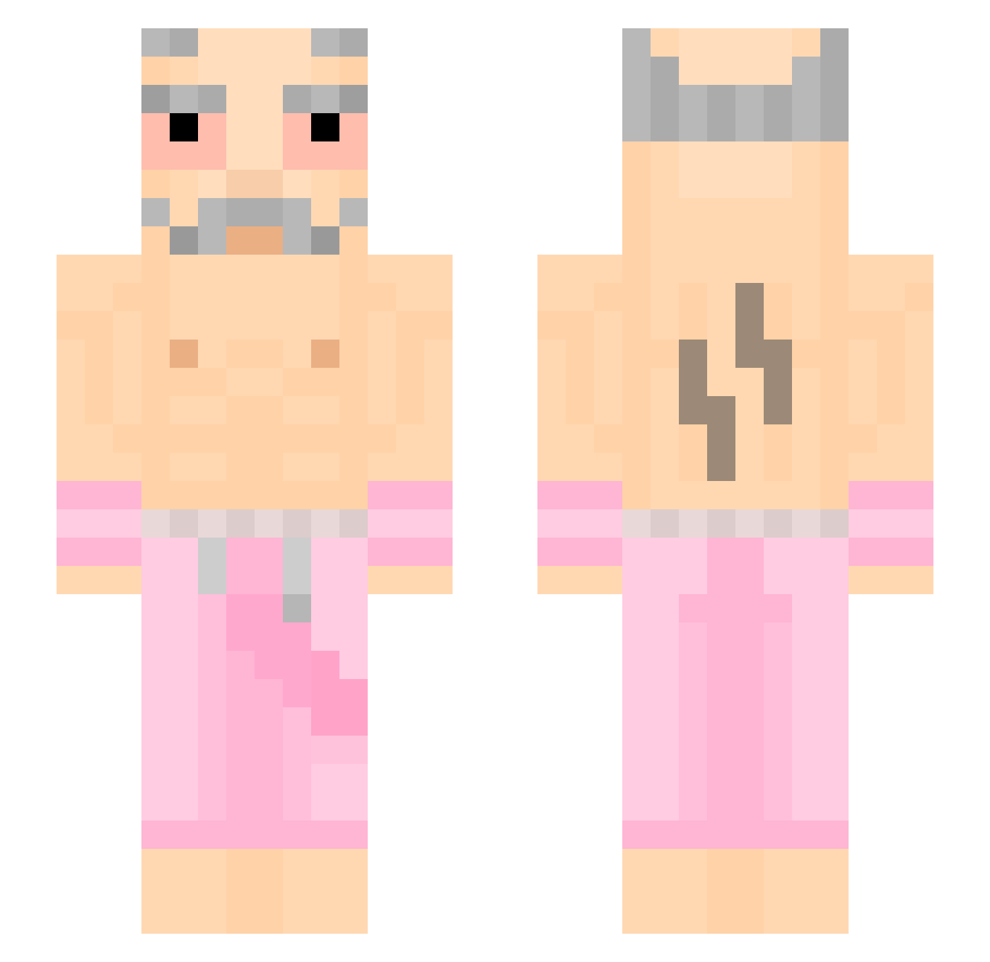 Actoweed Minecraft skin, front and back view