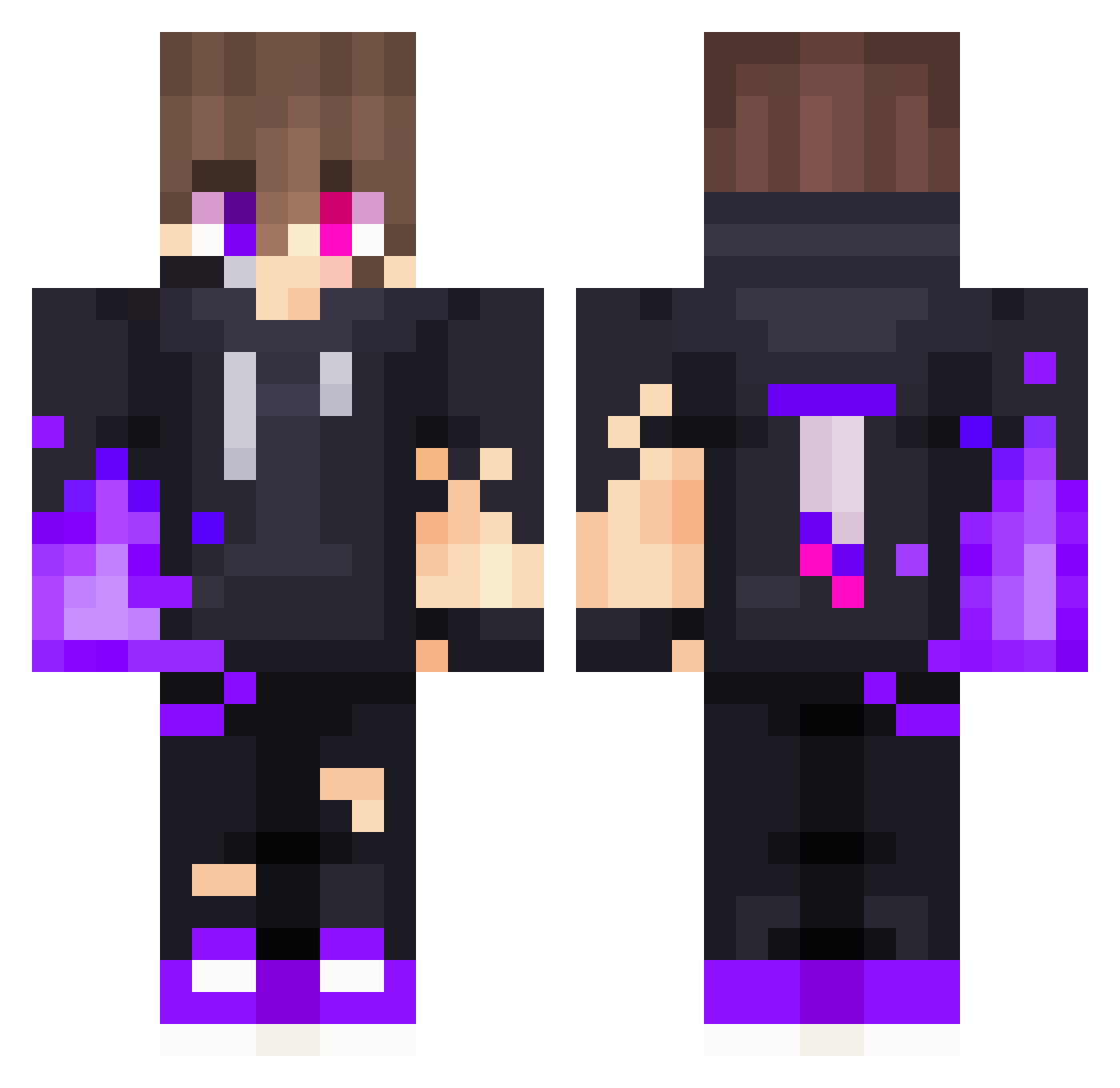 Gribbreaper Minecraft skin, front and back view