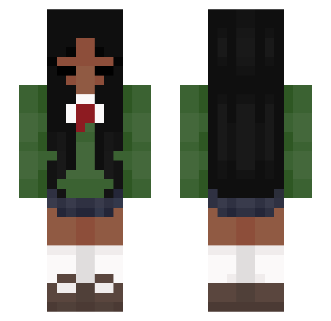 Kay_Nova Minecraft skin, front and back view