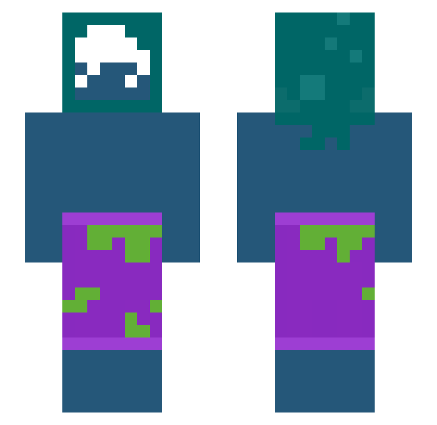 dodius Minecraft skin, front and back view