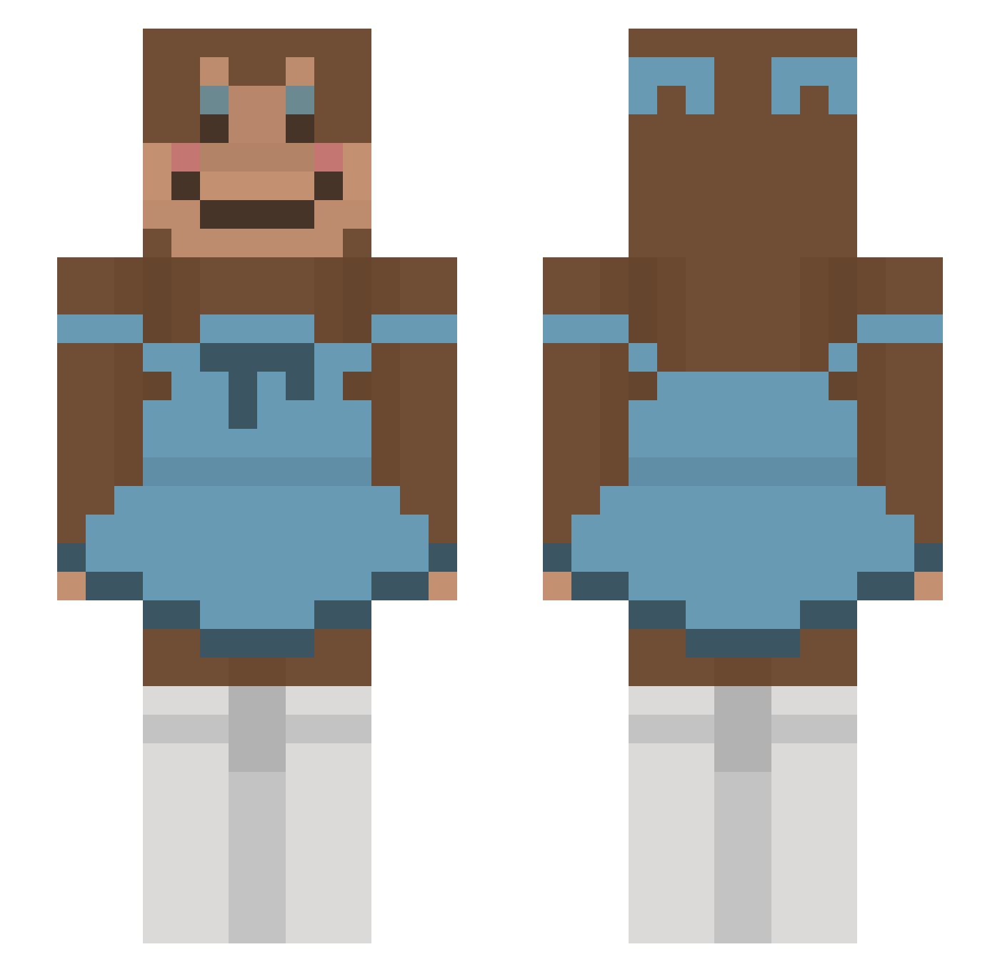 RaciaI Minecraft skin, front and back view