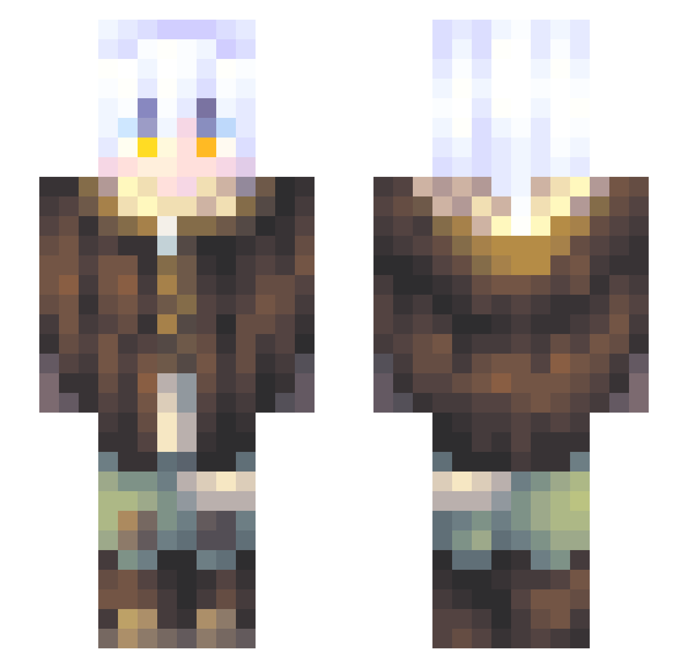 goblincatcher Minecraft skin, front and back view
