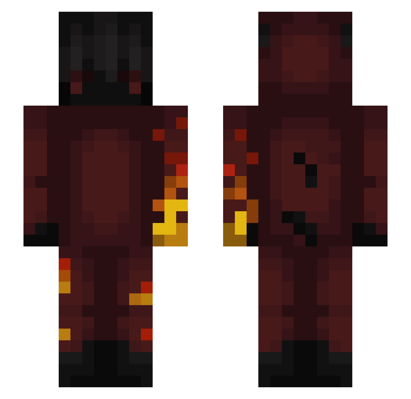 Trentosclapedu Minecraft skin, front and back view