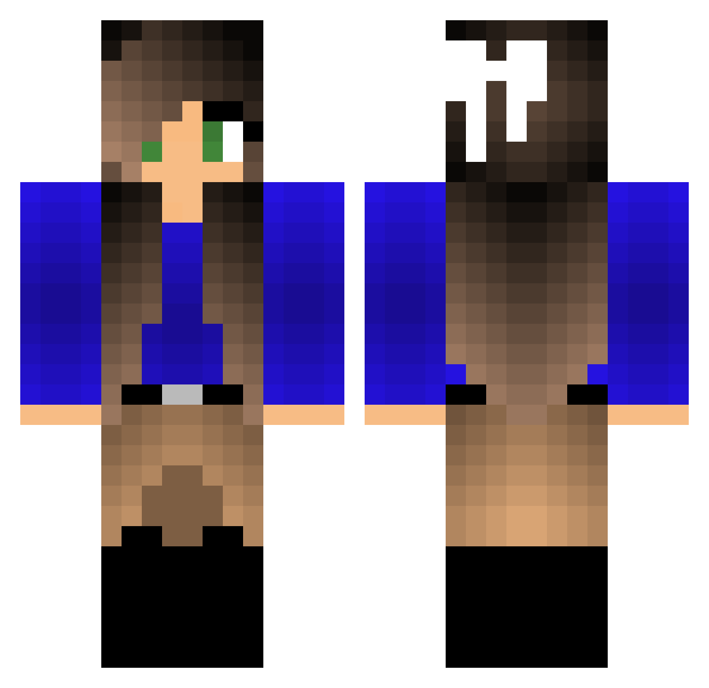 Lense Minecraft skin, front and back view