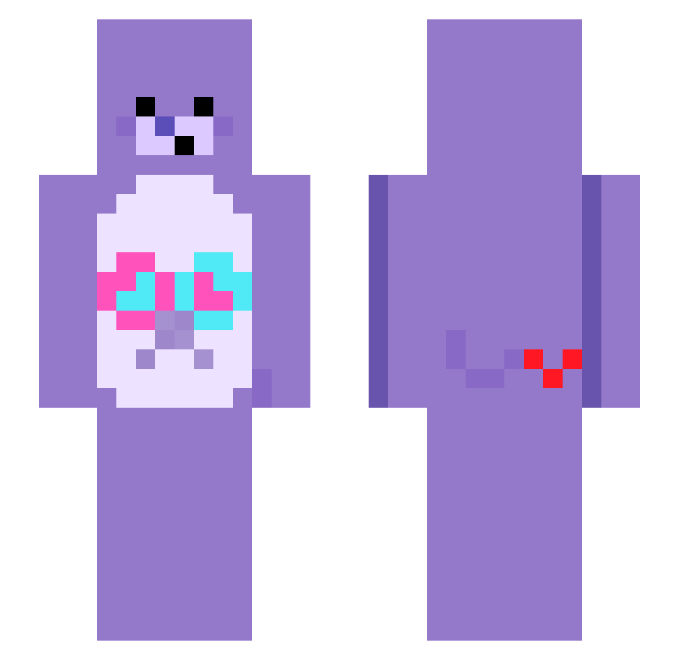BasicD3rk Minecraft skin, front and back view
