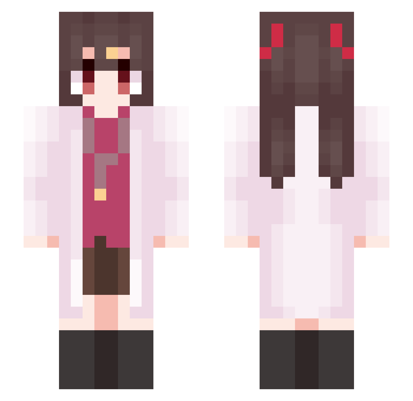 TravisCen Minecraft skin, front and back view