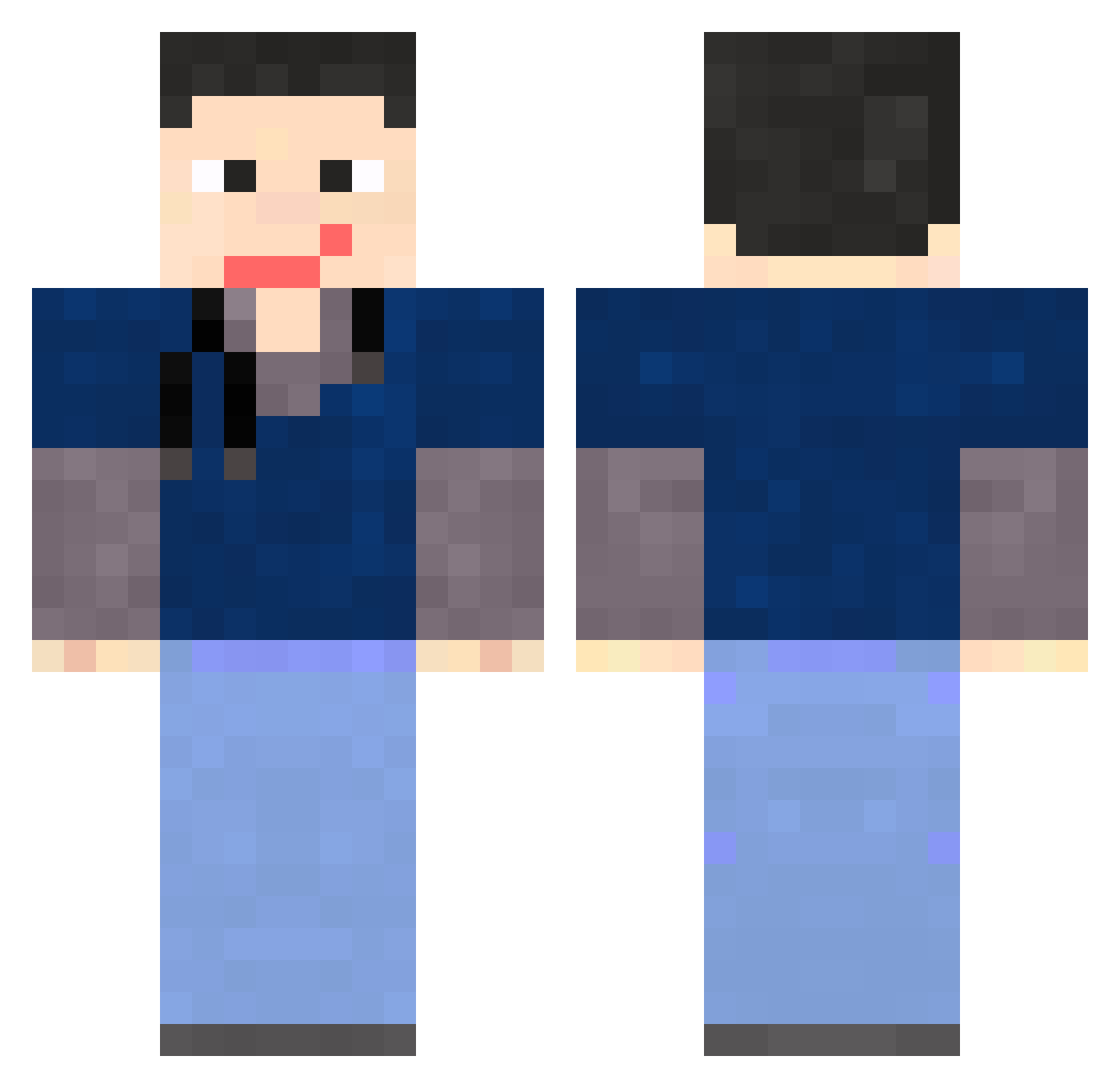 Abaton Minecraft skin, front and back view