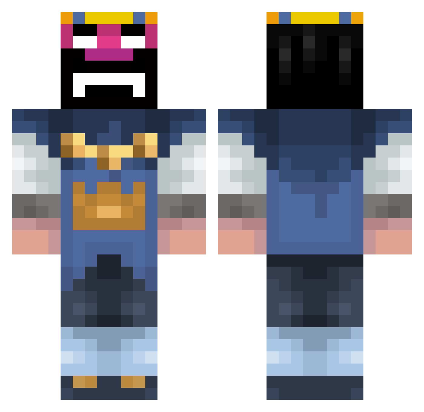 KFCpeopleEnslave Minecraft skin, front and back view