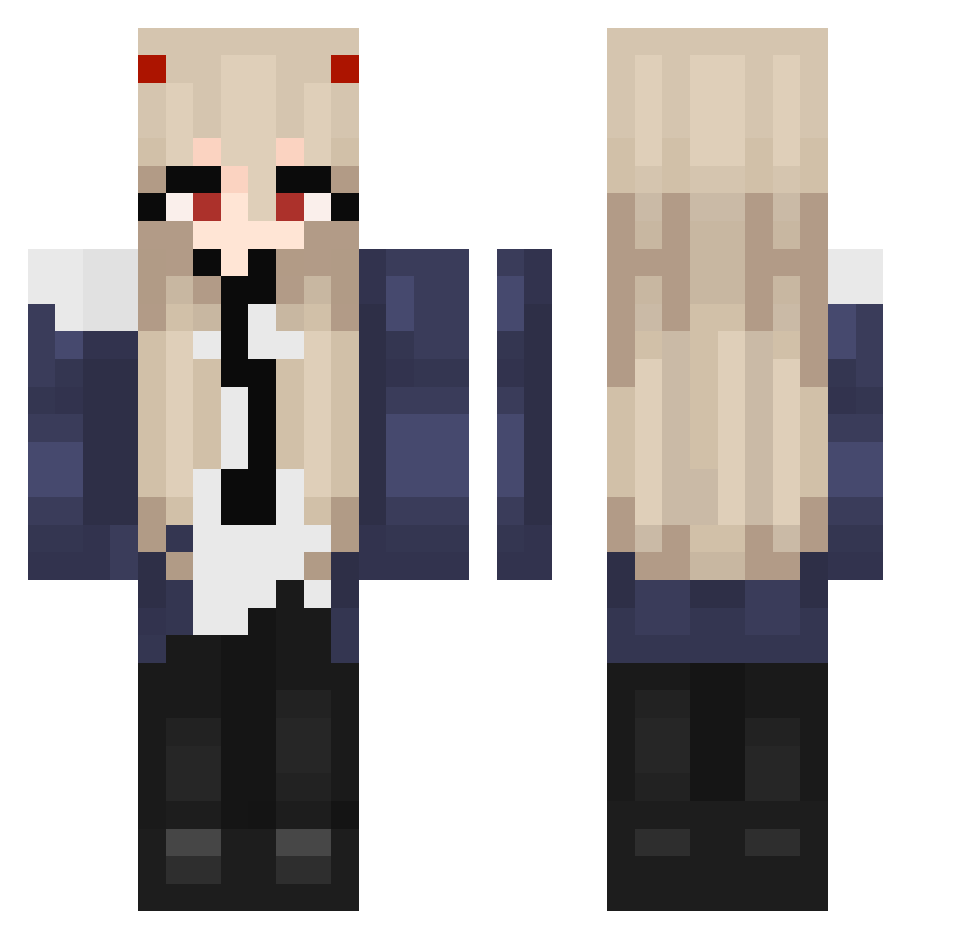 peepoopbutt Minecraft skin, front and back view