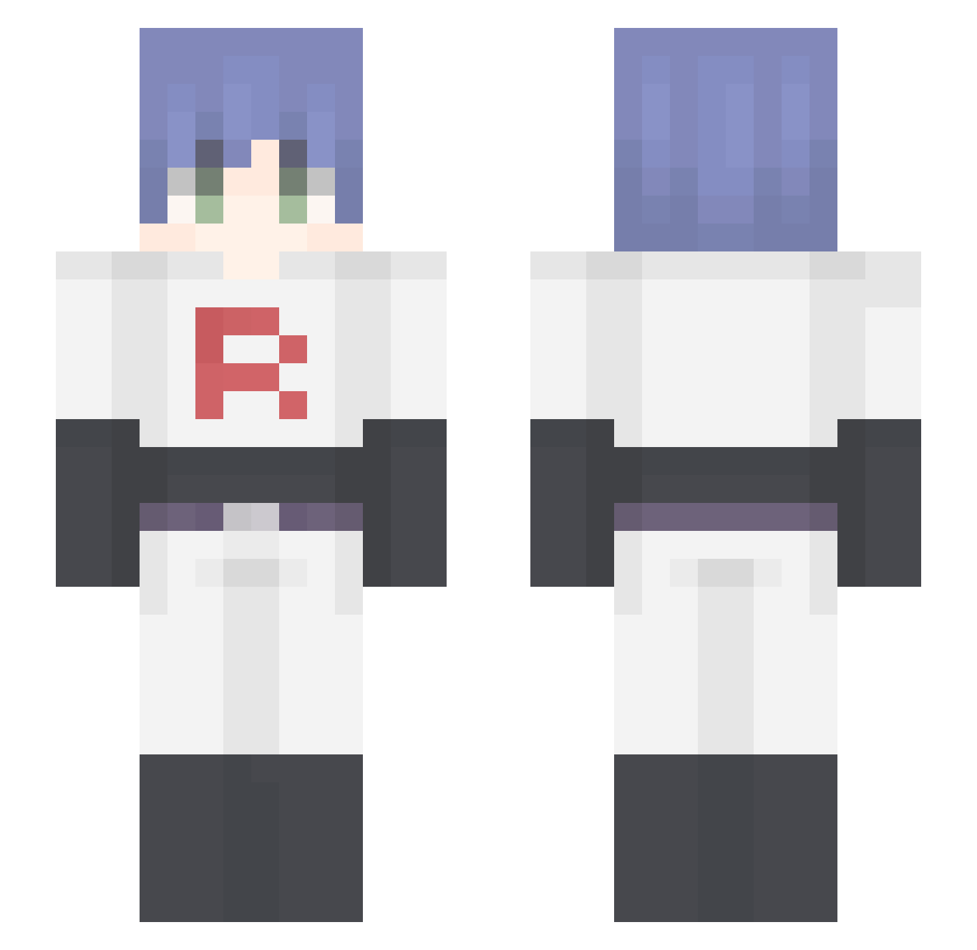 07C Minecraft skin, front and back view