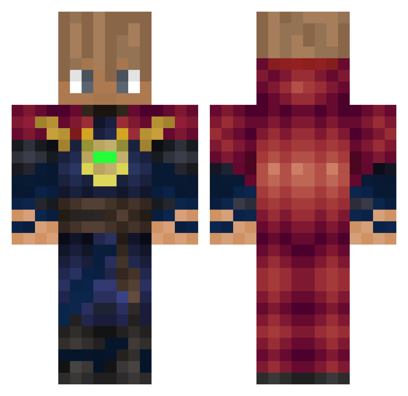 SIXBLOCKUMIT Minecraft skin, front and back view