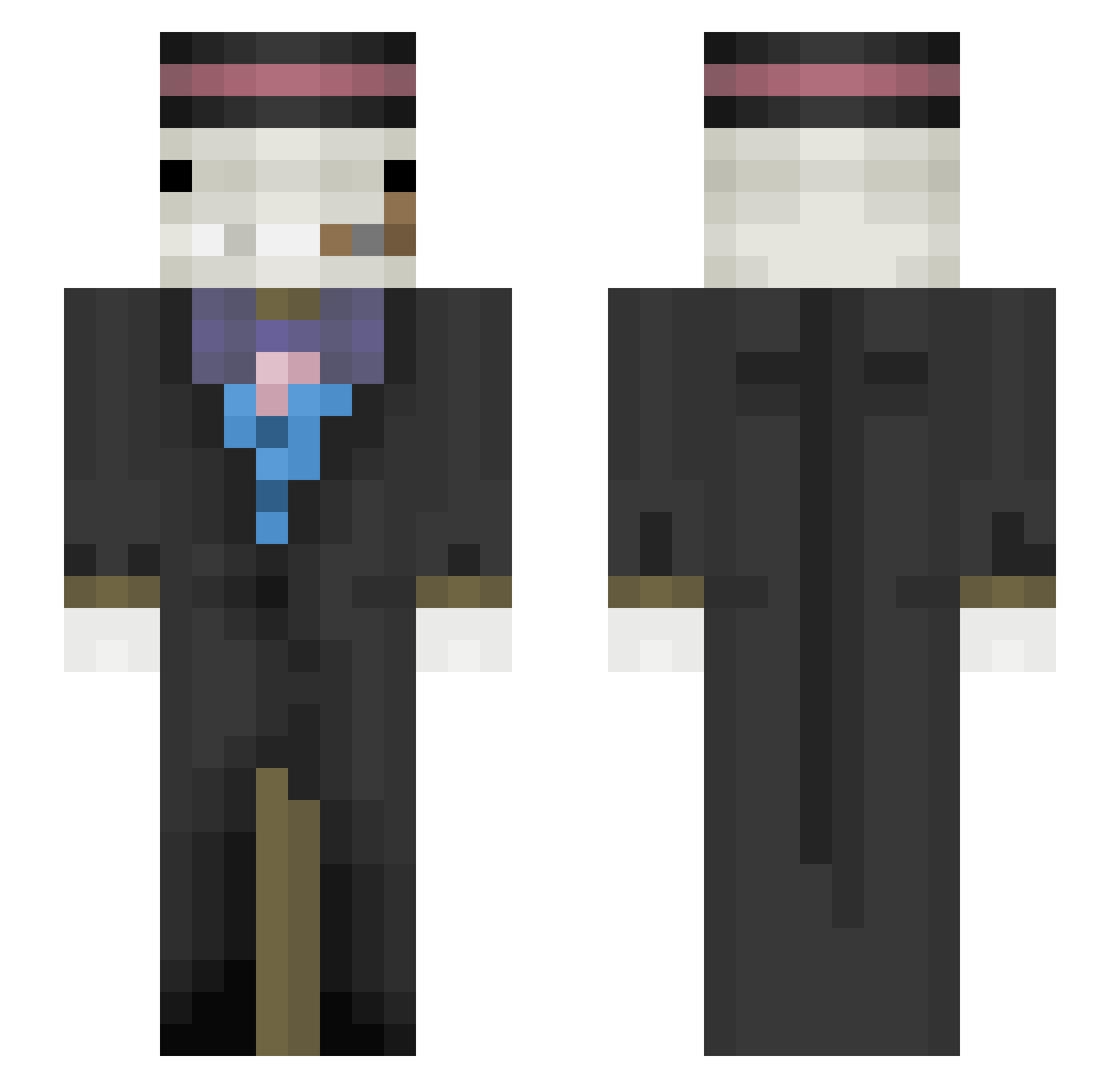 mrfoenemgrave Minecraft skin, front and back view