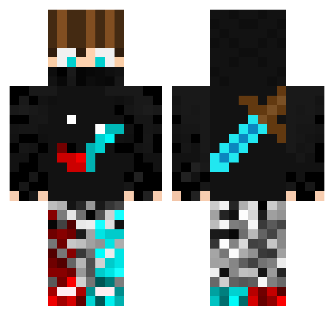 Ceibo Minecraft skin, front and back view